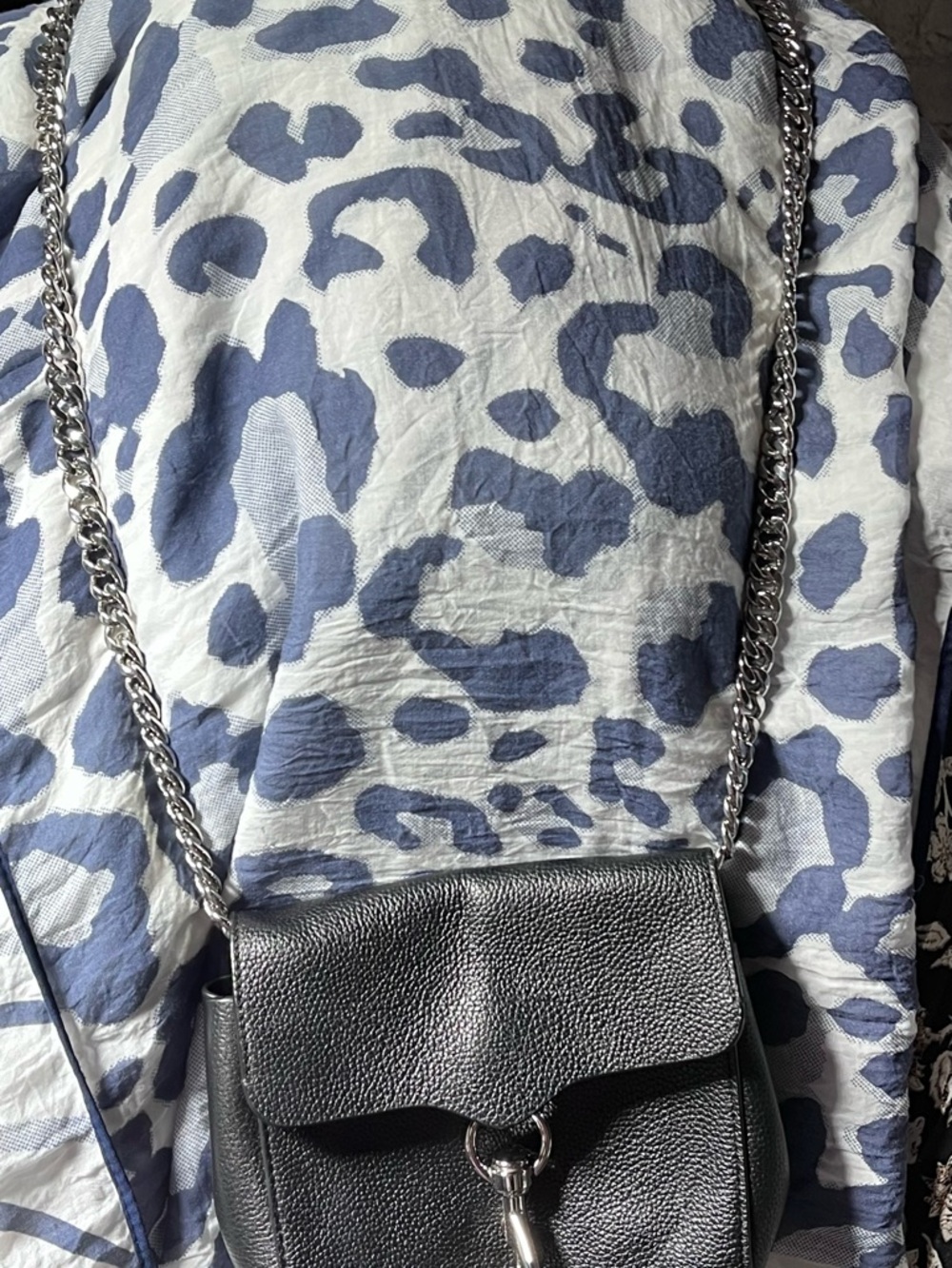 Rebecca Minkoff Black Leather Crossbody Bag with Silver Hardware - Picture 6 of 9